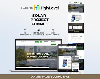 GHL Solar Funnel | Go High Level Green Energy Landing Page | Lead Generation Booking Page