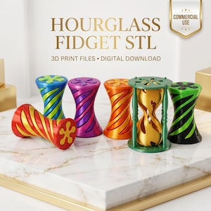 Fidget a clessidra STL / Giocattolo antistress stampabile in 3D / Giocattolo da scrivania a spirale cinetica / Modello antistress / Download immediato del file per uso commerciale