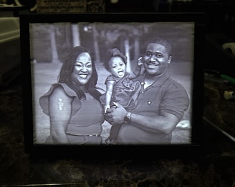 Cornice portafoto personalizzata in litofania con luce dimmerabile (interruttore on/off)