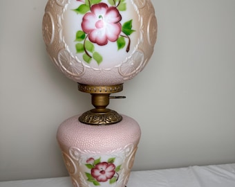 Vintage Gone With The Wind Style Lamp with Hurricane Glass