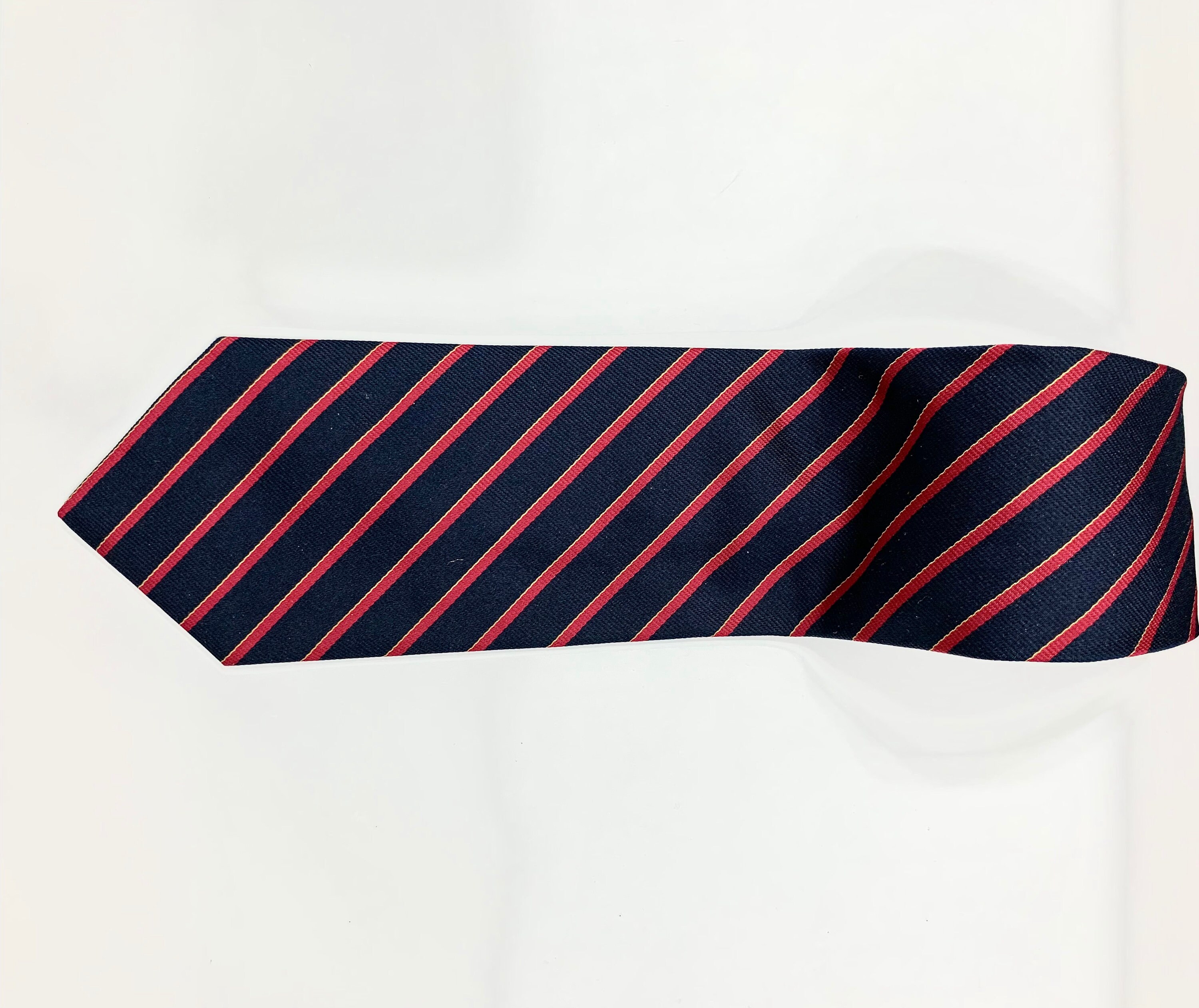 Brooks Brothers Black & Red Striped Silk Tie, Retro Men's Tie ...