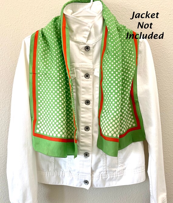 Long Green Polka Dot Scarf Rockabilly Pin up Scarf Mod Head - Etsy