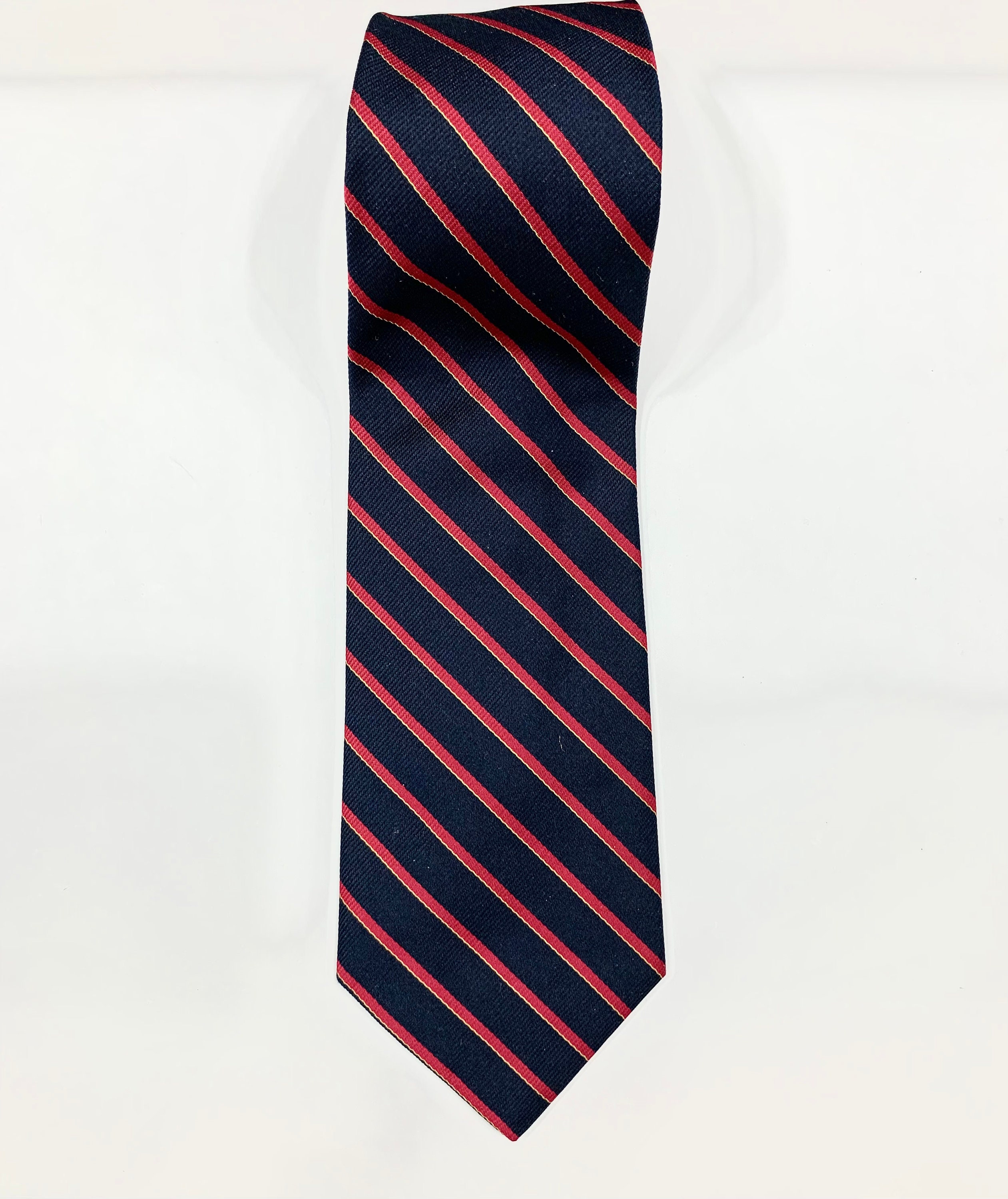 Brooks Brothers Black & Red Striped Silk Tie, Retro Men's Tie ...