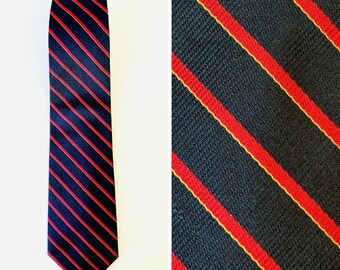 Brooks Brothers Black & Red Striped Silk Tie, Retro Men's Tie, Traditional Tie, Vintage NeckTie, Gift for Him, Made in USA Tie