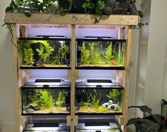 DIY Aquarium Tank Rack Plans — 6x10 Gallon Stand Build, 2x4 Lumber, Step-by-Step PDF