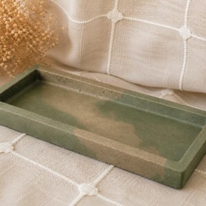 Handmade Concrete Rectangular Tray | Modern Minimalist Catchall Organizer