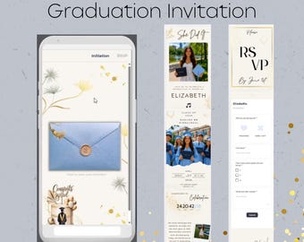 Editable Graduation Invitation Template Digital Graduation Invite Mobile Graduation Announcement Canva Graduation Invite Class of 2026