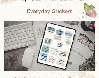 DAILY MOTIVATION Stickers For Women Positive Affirmation Journal Digital Planner Inspiration Quotes For Goodnotes PNG Stickers Clipart