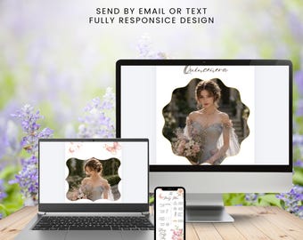 Interactive Quince Invitation Canva Template, Editable 15 Invite, Digital Quince Invitation with RSVP, Floral Butterfly Pink Gold Invitation