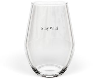Taça de Vinho sem Haste Stay Wild | Taça de Vinho Minimalista | Presente para Ela | Presente Moderno para Amantes de Vinho | Artigos de Bar Estéticos | Coleção Fireweed