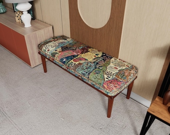 Modern Upholstered Bench Ottoman – Minimal Design, Contemporary Home Seating