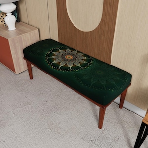 Upholstered Bench Ottoman – Long Bench for Hallway, Bedroom or Living Room Decor