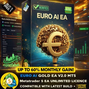 v2.0 Euro AI Metatrader MT5 Gold EA Expert Advisor unlimited licence, algo financial trading bot, Algorithmic Trading, ftmo scalping EA