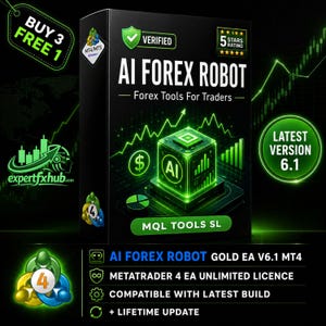 v6.1 AI Forex Robot EA Metatrader MT4 Expert Advisor unlimited licence, gold financial trading bot, Algorithmic Trading, ftmo scalping EA