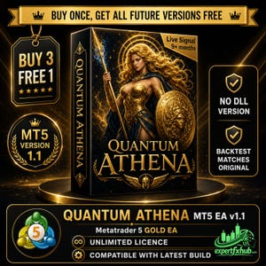 v1.1 Quantum Athena MT5 EA Expert Advisor unlimited licence, forex gold financial trading bot, Algorithmic Trading, ftmo scalping EA