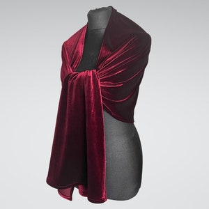 Velvet wrap shawl bolero Winter wedding shrug elegant accessory burgundy red or silver grey navy blue green, personalise with initials, gift