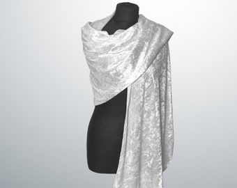 White velvet sale shawl