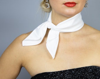 Neck scarf white satin various colors scarf neck tie women accessories gold square scarf personalised name personalised initials personalise