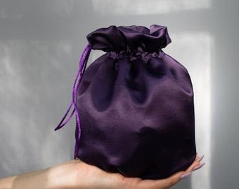 Bolso lila boda novia primera comunion saten lila berenjena regalo vestido saten novia navidad fiesta