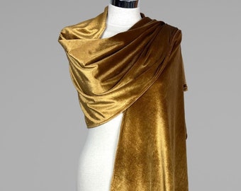 Senf gold Samt Velour Schal Schal Bolero Winter Hochzeit Shrug Samtschal braun zimt marine blau grün schwarz weinrot etc