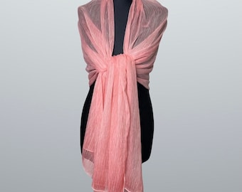 Pink Rose Blush Chiffon wrap shawl bolero summer spring wedding shrug elegant accessory 200 cm Lemonade Misty Rose bridesmaids