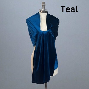 Velour/Velvet wrap shawl bolero Winter wedding shrug elegant accessory 190 cm navy blue image 10