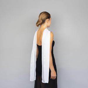 White bridal scarf bridal neck scarf thin scarf sheer bridal scarf bridesmaids gift scarf bridal evening scarf matching bridal cape