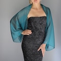 Teal Blue wrap Peacock wrap green sleeves green wrap green bolero wedding shrug bridesmaids green wrap woman jacket sleeves prom jacket product logo