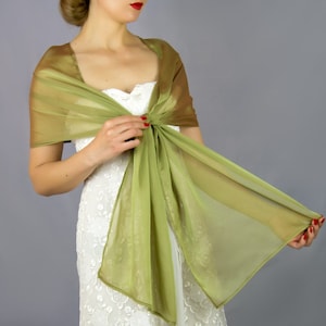Green shawl green scarf Battle green scarf Moss Basil Chiffon wrap sage green shawl sheer green shawl woman scarf gift scarf bridesmaids