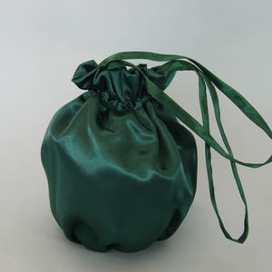 Elegant bag purse green emerald forest wedding spring summer satin purse satin money bag communion Irish green dress accessory , clutch