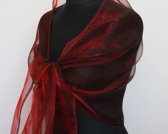 red evening shawl