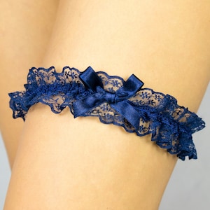 Bridal garter for your wedding, hen night, bachelorette Party, navy blue garter, navy blue, prom garter, prom dress, prom accessory