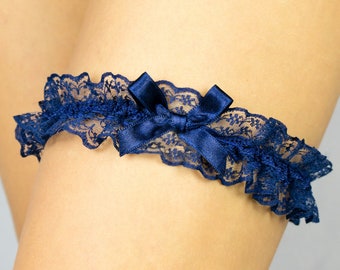 Bridal garter for your wedding, hen night , bachelorette Party , navy blue garter , navy blue , prom garter, prom dress , prom accessory