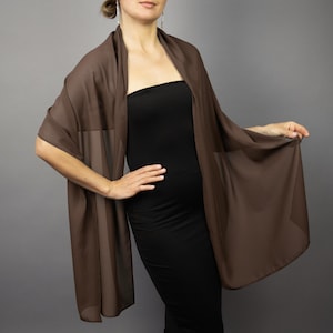 Brown Chiffon shawl brown scarf brown scarf wedding dress bridesmaids brown chocolate, woman gift, woman scarf