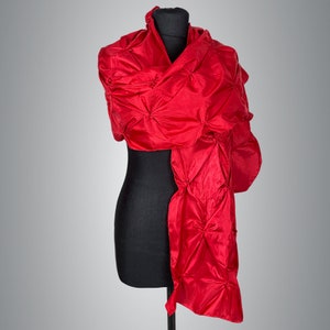 Simple Satin wrap shawl wedding shrug elegant accessory scarlet Red Scarlet red scarf woman’s gift