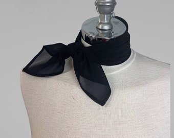 Neck scarf black chiffon various colors scarf neck tie women accessories square scarf other colors available on demand