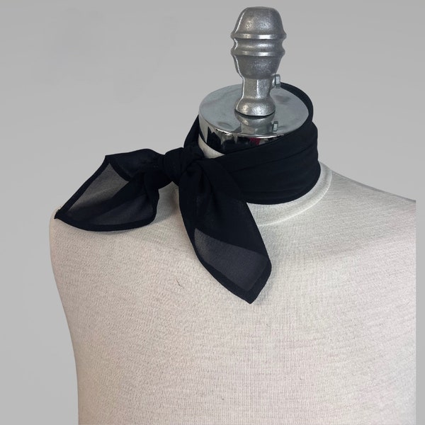 Neck scarf black chiffon various colors scarf neck tie women accessories square scarf other colors available on demand