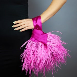 Japanische Knotentasche Federtasche Fuchsia Clutch fuchsia Federtasche Federtasche Partytasche Brauttasche einzigartige Brauttasche Federtasche