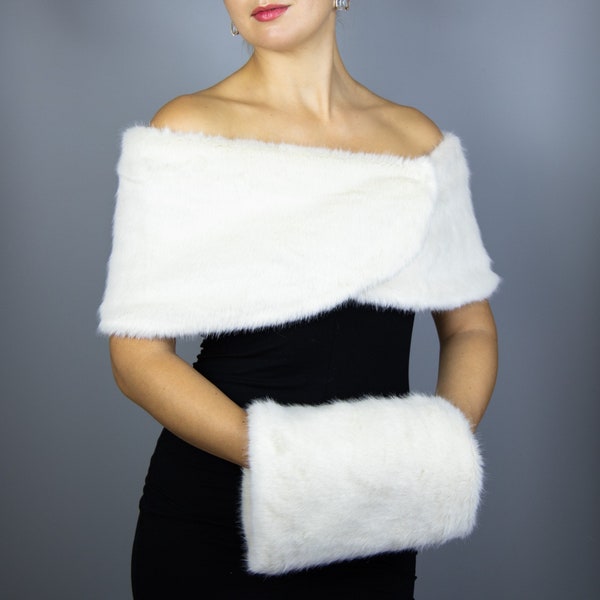 Black Faux Fur Shrug