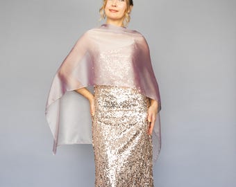 Pearl capelet pearl shrug pearl Greek style wrap sheer silver pink cape sheer scarf pearl color cape bridesmaids blush wrap sheer capelet