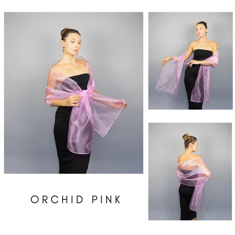 Neon pink scarf fuchsia wrap pink sheer shawl fuchsia organza shawl neon pink sheer shrug bridesmaids pink scarf woman scarf evening shawl Orchid pink