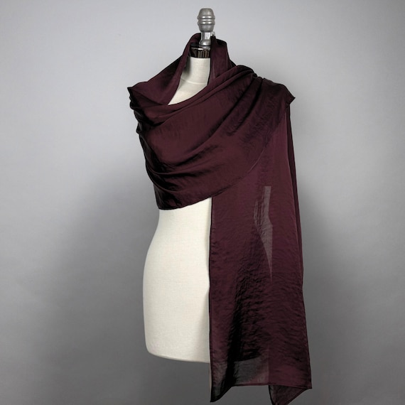 Burgundy satin wrap burgundy shawl dark burgundy shrug wine scarf burgundy wine satin scarf burgundy scarf bridesmaids scarf wine wrap