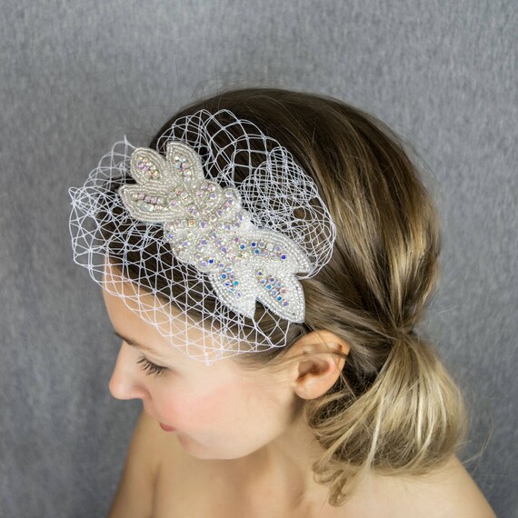 Elegant Beaded Bridal Headband Veil Amazon.com: kiido Wedding Veil Bride Headpiece Boho headband  main image 3