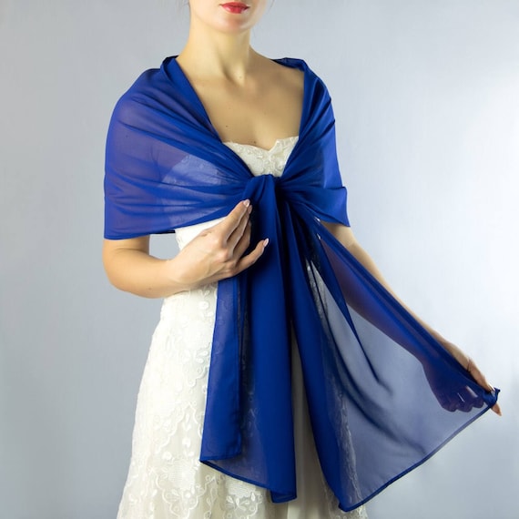 Sheer navy hotsell blue evening wrap