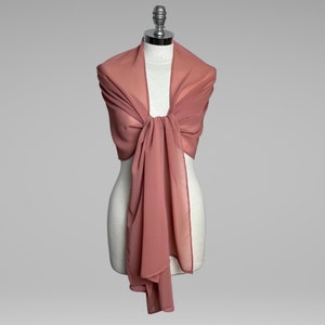 dusty rose chiffon shawl