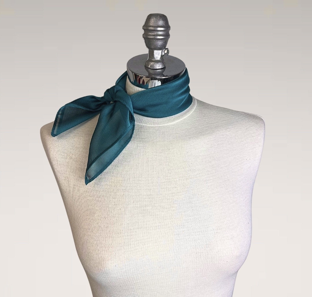 Neck scarf peacock teal green chiffon various colors scarf neck tie women accessories gold square scarf other colors available on demand