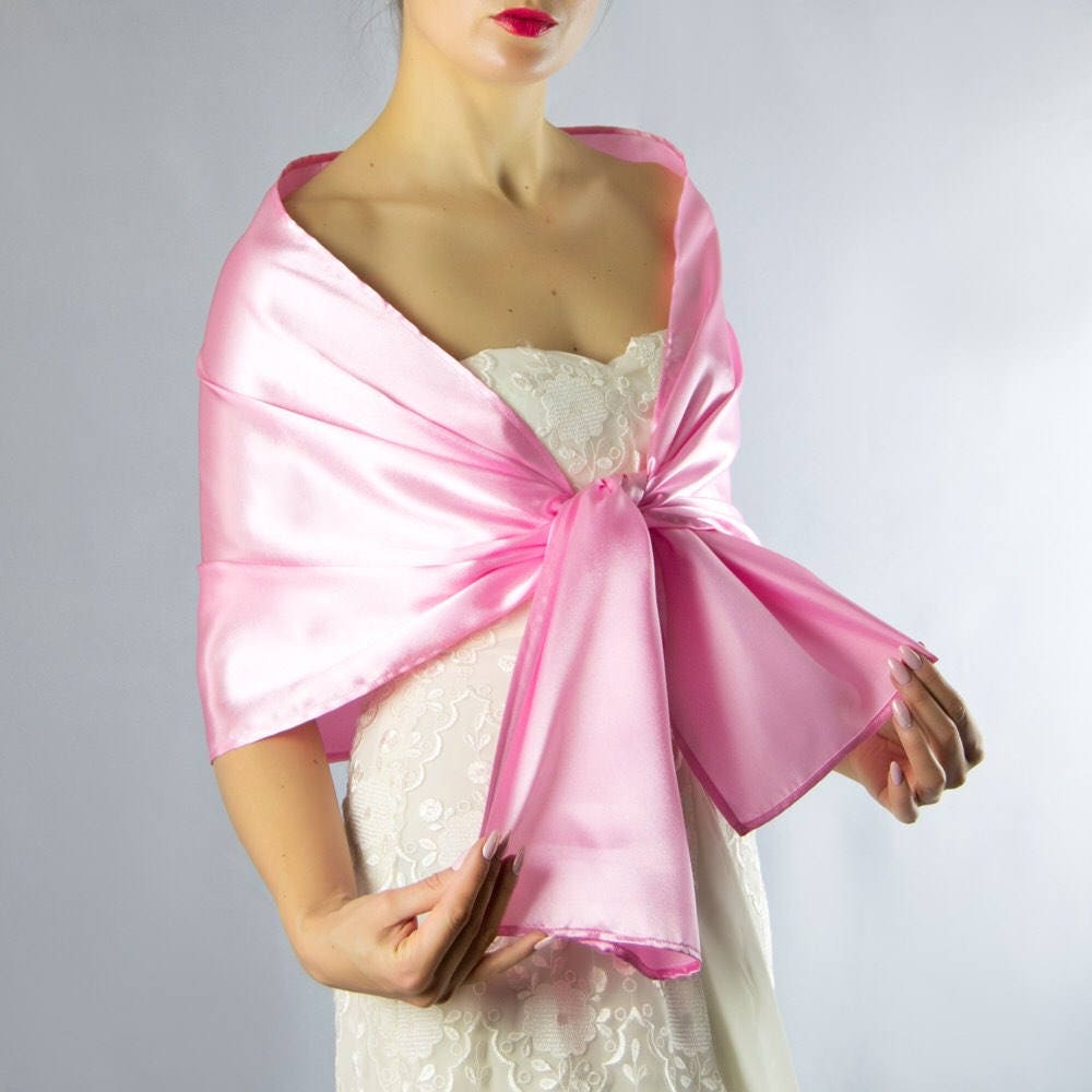 pink satin shawl