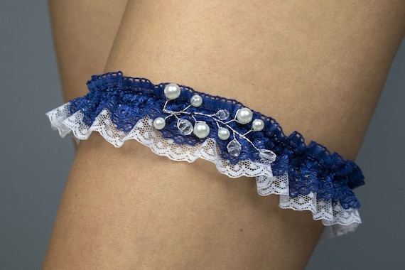 Rhinestone Garter Belt for Your Wedding Hen Night Out Special Occasion Navy  Blue Lace Bachelorette Gift Bridal Gift Handmade - Etsy