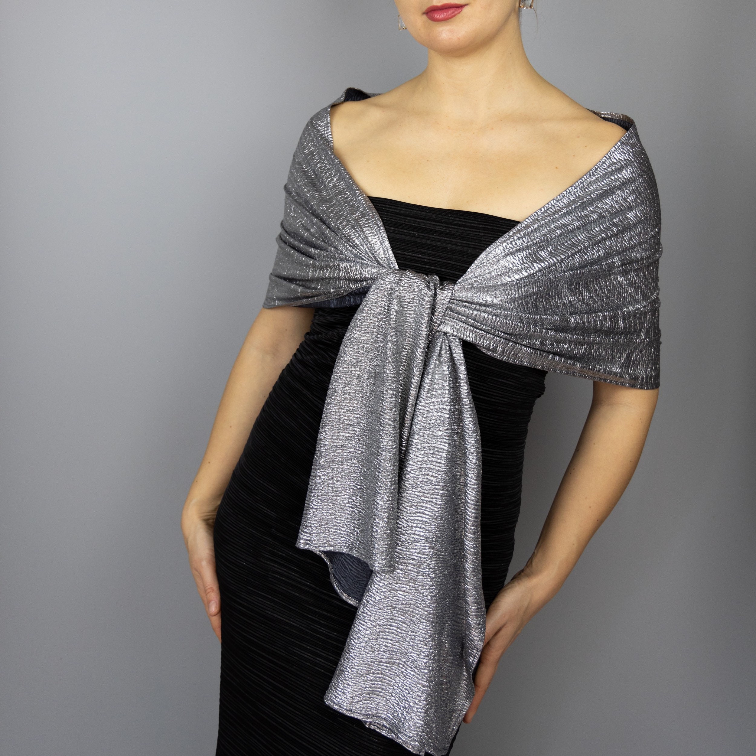 Luxury Stretchy Sparkly Wrap Shawl Bolero Wedding Evening Dress