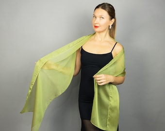 Light pistacho green shawl green sheer chiffon scarf Chiffon wrap pistacho green shawl sheer green shawl woman scarf gift scarf bridesmaids